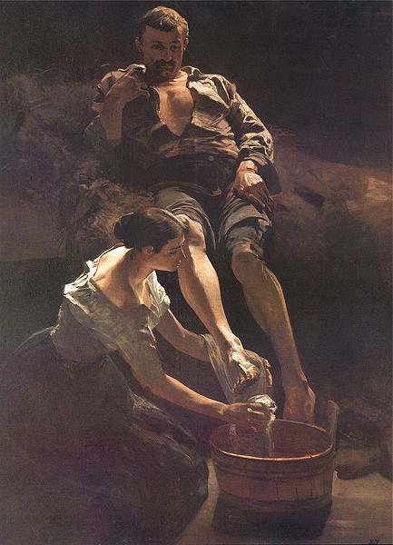 Jacek Malczewski Washing of feet. Sweden oil painting art